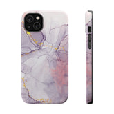 White Liquid Marble - MagSafe Cases iPhone 14 Plus Glossy - phone cases